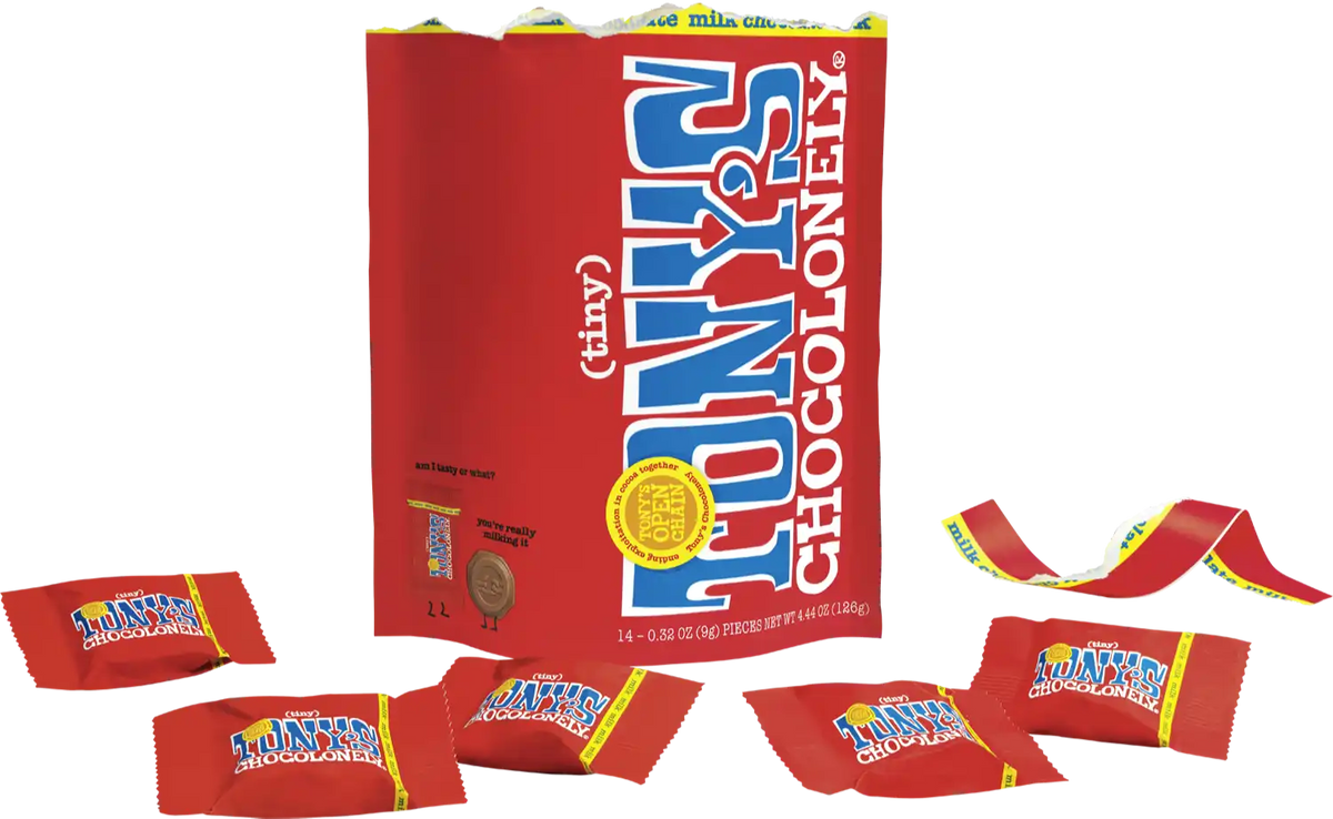milk chocolate Tiny Tony’s pouch