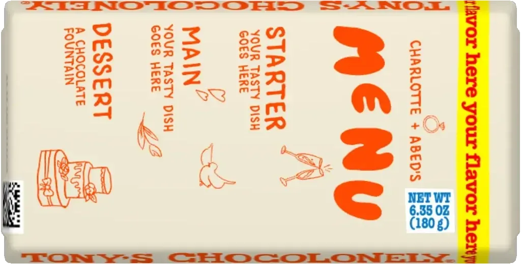 wedding menu Main image